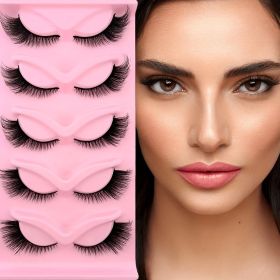 5 pairs Charming Cat Eye False Eyelashes - C/D Curling, Lengthening, and Eye-Opening Makeup Tool