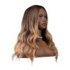 Feminine Wig with Long Curly Hair and a Gradual Brown Wavy Hair