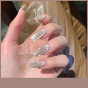 Milk Tea Crystal Stone Cat Eye Nail Polish (Option: p-10ML)