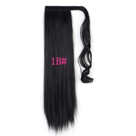 Long Straight Wrap Around Clip In Ponytail Hair Extension Heat Resistant Synthetic Tail Fake Hair (Option: A)