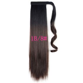 Long Straight Wrap Around Clip In Ponytail Hair Extension Heat Resistant Synthetic Tail Fake Hair (Option: B)