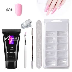 Painless Extension Gel Nail Art Without Paper Holder Quick Model Painless Crystal Gel Set (Option: 3 Color)