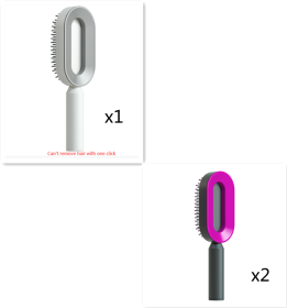 Self Cleaning Hair Brush For Women One-key Cleaning Hair Loss Airbag Massage Scalp Comb Anti-Static Hairbrush (Option: Set4)