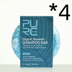 Purc Hand-Extracted Soap, Anti-Dandruff, Oil-Control Nourishing Handmade Soap, Spot Fleece-Flower Root And Ginger Shampoo Soap (Option: Seaweed fragrance-4PCS)