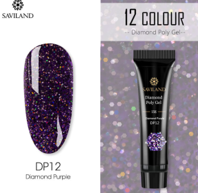 12 Colors Nail Diamond Poly Gel (Option: DP12)