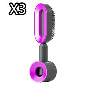 Self Cleaning Hair Brush For Women One-key Cleaning Hair Loss Airbag Massage Scalp Comb Anti-Static Hairbrush (Option: Set8)