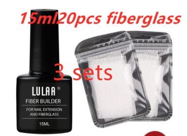 Nail Extension Fiber Set Nail Extension Gel Repair Liquid Paper-free Support Sheet (Option: 15ml20pcsX3)