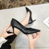 Baldauren Women Pumps High Heels Pointed Toe Black Shoes OL Office Shoes Heeled New Fashion Big Size Shoes for Women