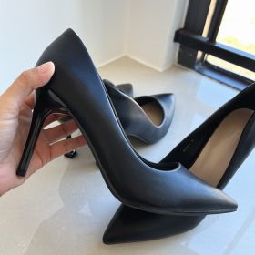 Baldauren Women Pumps High Heels Pointed Toe Black Shoes OL Office Shoes Heeled New Fashion Big Size Shoes for Women (Color: 9CM heel height, size: 7.5)