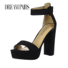 Dream Pairs Platform Sandals High Heels Women Shoes 2022 Summer Black Nude Sexy Hi-Lo Chunky Heel Pumps Buckle Sandals for Woman