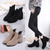 Autumn Winter Boots women Camel Black Ankle Boots For Women Thick Heel Slip On Ladies Shoes Boots Bota Feminina 35-41