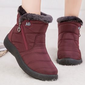 Women Boots Fashion Waterproof Snow Boots For Winter Shoes Women Casual Lightweight Ankle Botas Mujer Warm Winter Boots Black (Color: Brown K06, size: 9.5)