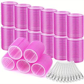 24pcs Jumbo Hair Curlers with Self-Grip Clips for Long, Medium, Short, Thick, and Thin Hair - Perfect for Bangs, Volume, and DIY Hair Dressing (size: 1.85inch*2.52inch/24pcs)