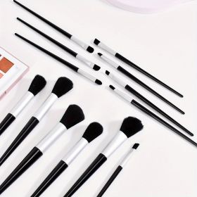 13pcs Soft and Fluffy Makeup Brush Set for Flawless Application of Foundation, Blush, Powder, and Eyeshadow - Beauty Tool for Professional Results (Color: Black&Silvery)