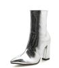 Silver Black Sexy Ankle boots for Women High heels boots Ladies spring shoes woman Gold bottines pour les femmes hjm89