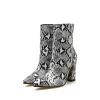 Silver Black Sexy Ankle boots for Women High heels boots Ladies spring shoes woman Gold bottines pour les femmes hjm89