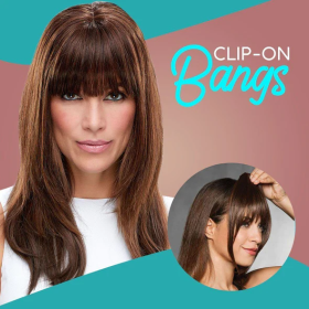 3D Clip-In Bangs Hair Extensions Real Beauty Clip in Bangs 100% French Human Hair Bangs Extensions on Fringe Bangs Natural Color (Color: Platinum Blonde)