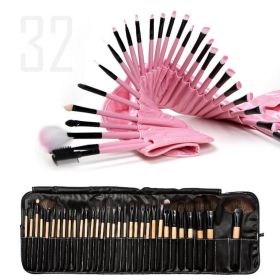 Sculptor 32 Piece High Quality Wooden Makeup Brush Set (Color: Pink)