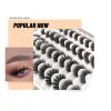 USA 20 Pairs False Eyelashes Soft Natural Extension Black 3D Makeup Lashes Black