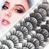 USA 20 Pairs False Eyelashes Soft Natural Extension Black 3D Makeup Lashes Black