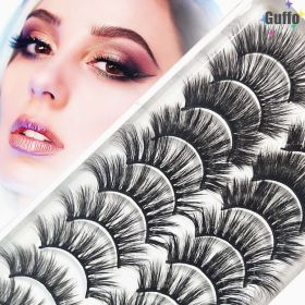 USA 20 Pairs False Eyelashes Soft Natural Extension Black 3D Makeup Lashes Black (Quality: 10Pairs)