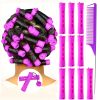 10pcs Professional Hair Perm Rods with Comb and Elastic Rubber Bands - Short Curlers for Perfect Hair Styling and Hairdressing