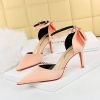 Women's Pumps; Sweet beauty thin heel high-heeled shoes; pointed satin hollow back bow knot high-heeled shoes