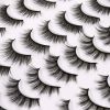 USA 20 Pairs False Eyelashes Soft Natural Extension Black 3D Makeup Lashes Black