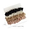 4pcs Pure Silk Skinnies Small Scrunchie Set Hair Bow Ties Ropes Bands Skinny Scrunchy Elastics Ponytail Holders for Women Girls