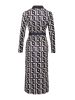 Bodycon Plaid V-neck Dress Without Belt, Elegant Long Sleeve Dress For Spring & Fall, Women's Clothing