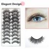 USA 20 Pairs False Eyelashes Soft Natural Extension Black 3D Makeup Lashes Black