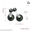 Plated Silver Spherical White/Black Pearl Earring For Woman Fashion Party Wedding Engagement Party Jewelry