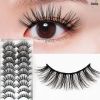 USA 20 Pairs False Eyelashes Soft Natural Extension Black 3D Makeup Lashes Black