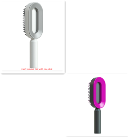 Self Cleaning Hair Brush For Women One-key Cleaning Hair Loss Airbag Massage Scalp Comb Anti-Static Hairbrush (Option: Set1)